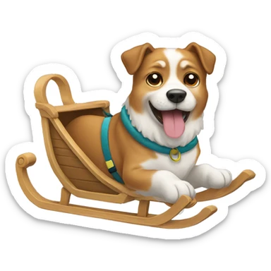 dogs in sled sticker