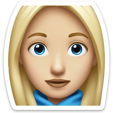 blonde girl portrait looking forward blue eyes sticker