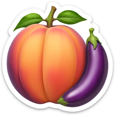Peach with eggplant in it sticker