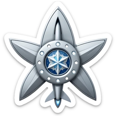 startrek space ship with a snowflake behind it sticker