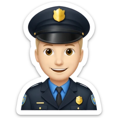 policeman smile in blackcoat sticker