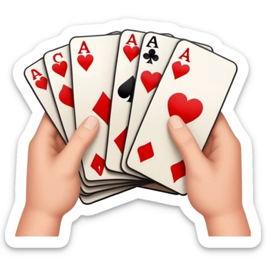 Canasta card game with a red and black canasta and player hands sticker