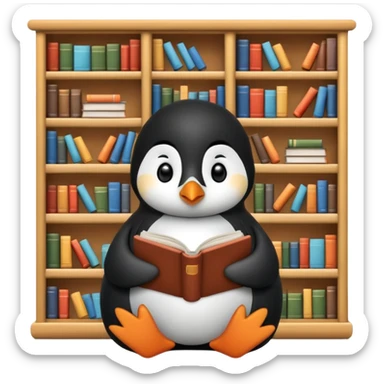 Penguin reading nook  sticker