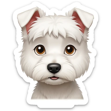 confused little white terrier sticker