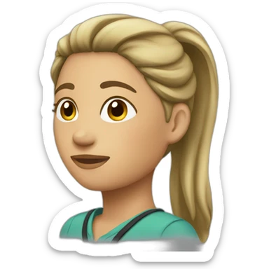 female guide with ponytail sticker