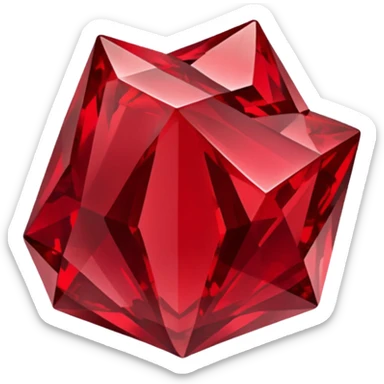 raw red crystal sticker