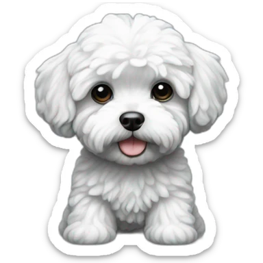 Maltipoo, black and white sticker