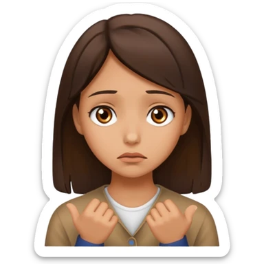 Brunette and tan Girl begging sticker