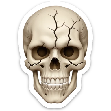 Mind blown skull face for png sticker