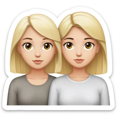 Dos amigas una rubia ojos claro y otra morena pelo corto sticker