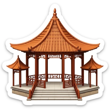 Traditional Chinese pavilion building only sticker