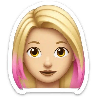 blonde girl with pink streak in hair sticker