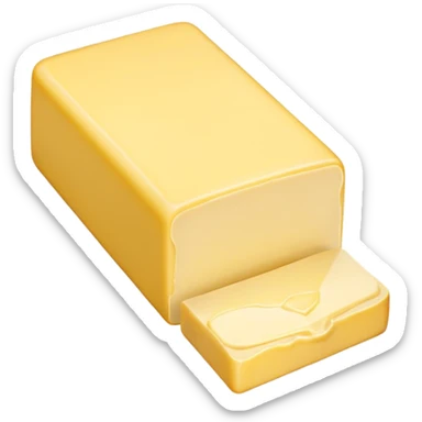 stick of butter with a small piece cut off sticker
