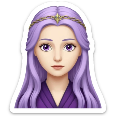 Hande Erçel as a lady from game of thrones from Starfall. Her eyes are lilac. sticker