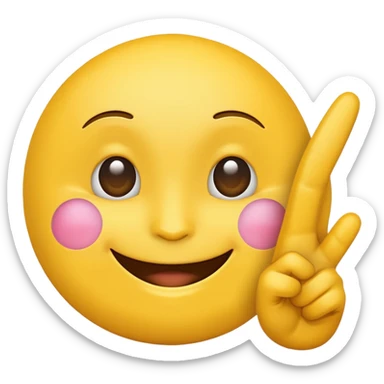 yellow emoji with a peace sign sticker