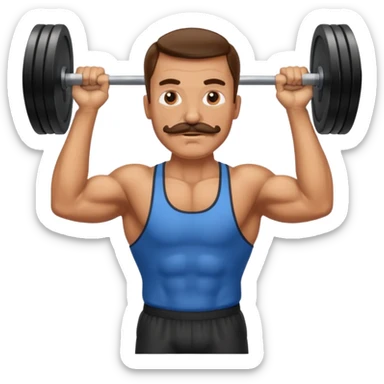glorious moustache lifting heavy weights sticker