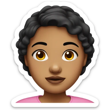 500 pound girl with black hair sticker