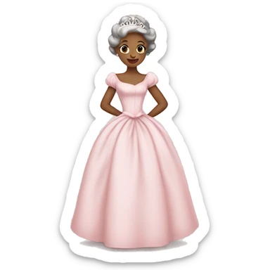 vintage princess with pale pink dress sticker