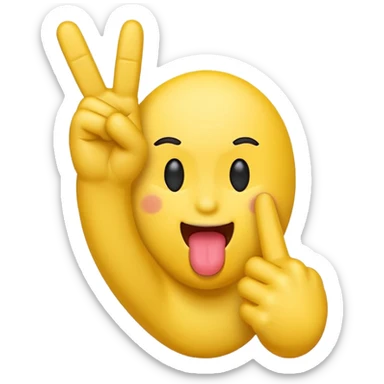 🌝 emoji sticking tongue out and putting up left middle finger sticker