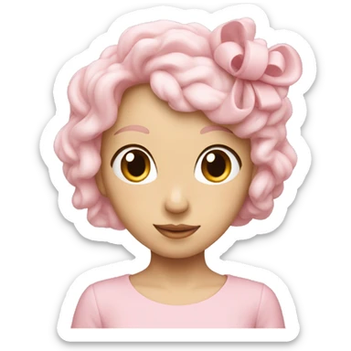 noeud rose pale sticker