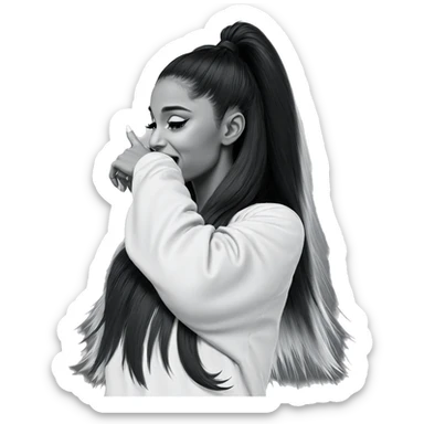 monochrome portrait of girl sticker