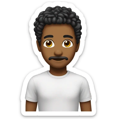 criança recem nascida com cabelos pretos e maozinha no rosto sticker