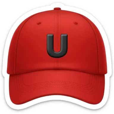 I need this emoji 🧢 changed to red with a black U on it  sticker