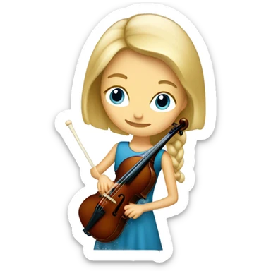 Blonde girl playing bassoon sticker