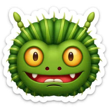 Angry caterpillar sticker