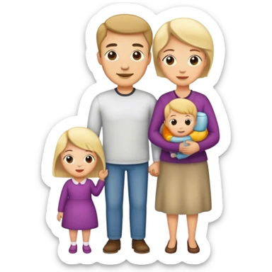 Family, dad, mammy and child sticker