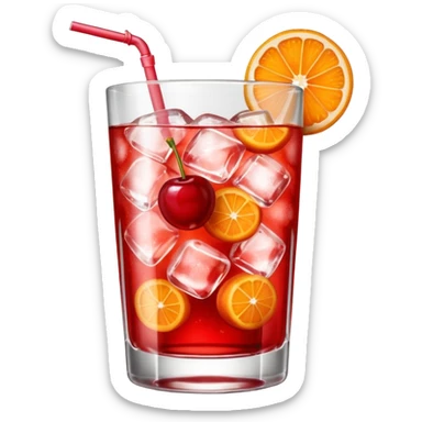 Shirley temple soda on a glass with ice sticker