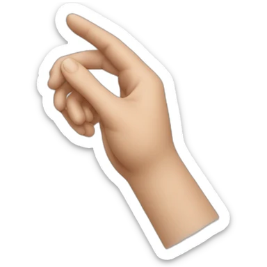 a hand holding the fork in the palm of the users hand sticker