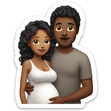 Pregnant married black women with married light skinned man sticker