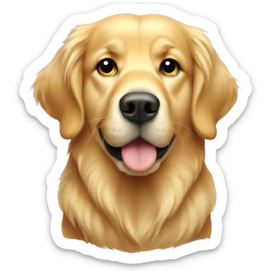 Golden retriever looking at me with a bored expression  sticker