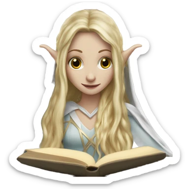 Galadriel Reading a Book  sticker