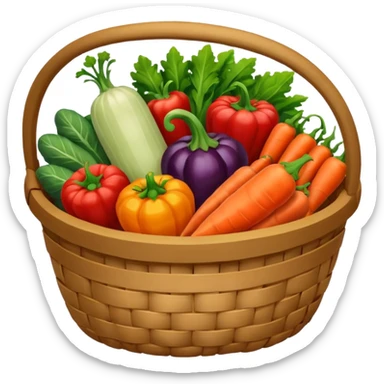 generate an image for vegetables basket without handel sticker