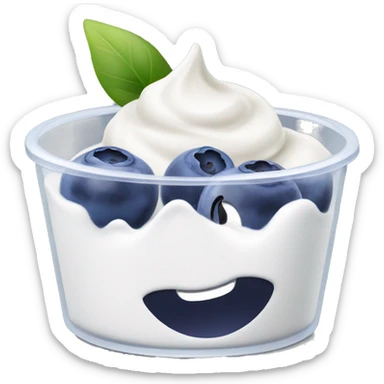 yogurt with blueberries sticker
