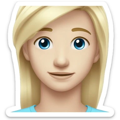 confident happy clean shaven pale teen with short blonde light hair blue eyes outdoor portrait sticker