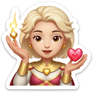 Cinematic Adorable Mulan Portrait Emoji, Playfully holding Cri-Kee in her hands, eyes sparkling with mischief, soft rosy cheeks, a warrior with a heart full of charm, radiant in the morning sunlight, glowing with warmth and joy! sticker