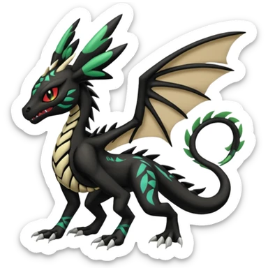 Meloetta-Venom-Scyther-Zekrom-Salandit-fusion, full body, tribal markings, full body sticker