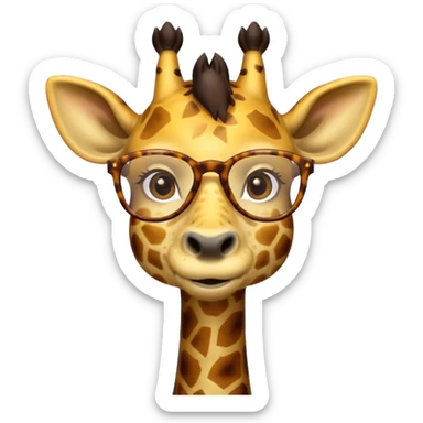 giraffe with glasses sticker