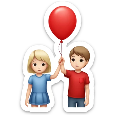 kids letting one ballon go sticker