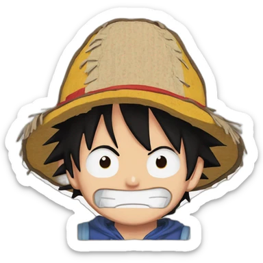 Luffy sur un tapis de tri de déchets sticker