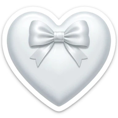 white heart with a white bow on it sticker