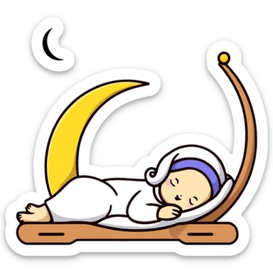 cute sleeping moon with nightcap and snoring sticker