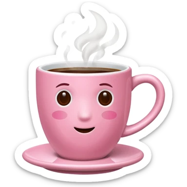 pink coffee cup  sticker