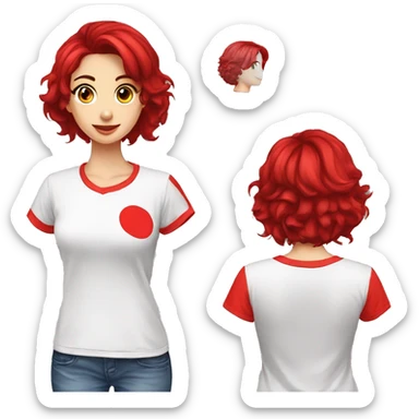 Camiseta roja completa q dija mariyelsi sticker