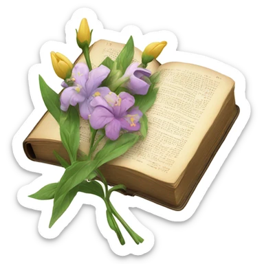 Holy bible with flowers sticker