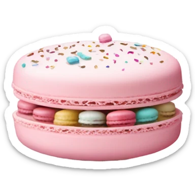 Macaron with sprinkles that have Chanel symbol sticker