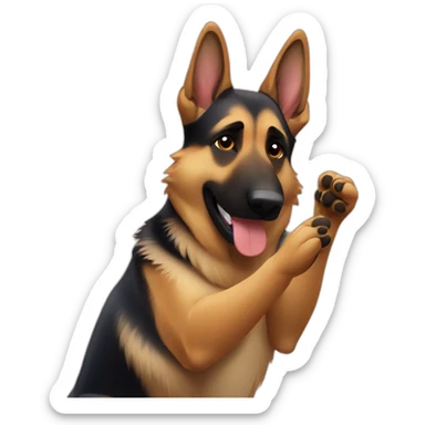 German shepherd clapping sticker
